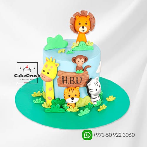 Safari Animal Theme Cake