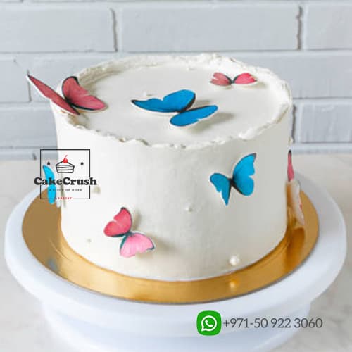 Butterfly White Cream Cake