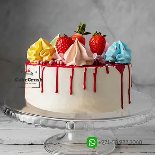 Fluffy Strawberry Drip Cake