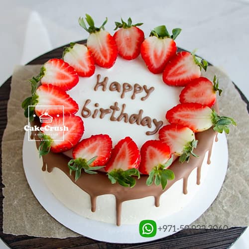 Strawberry Chocolate Drip Cake
