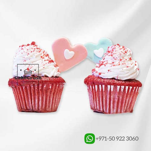 Twin CupCake with Heart
