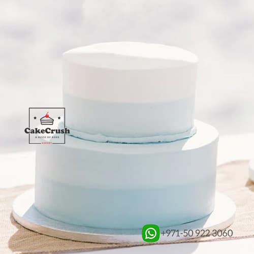 2 Tier Blue Ombre Pastel Cake in dubai