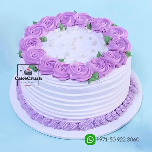 Purple Pastel Floral Cake