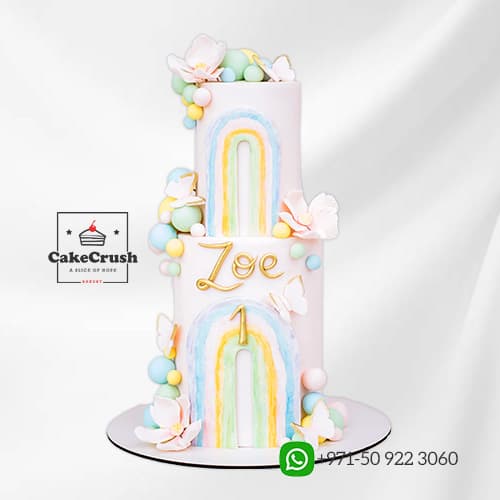 2 Tier Rainbow Pastel Cake in dubai