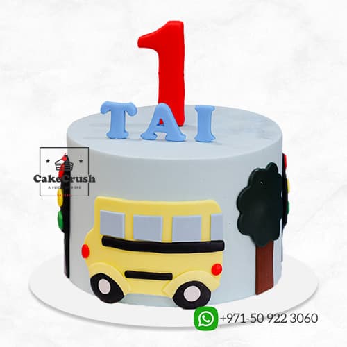 Bus Theme Cake