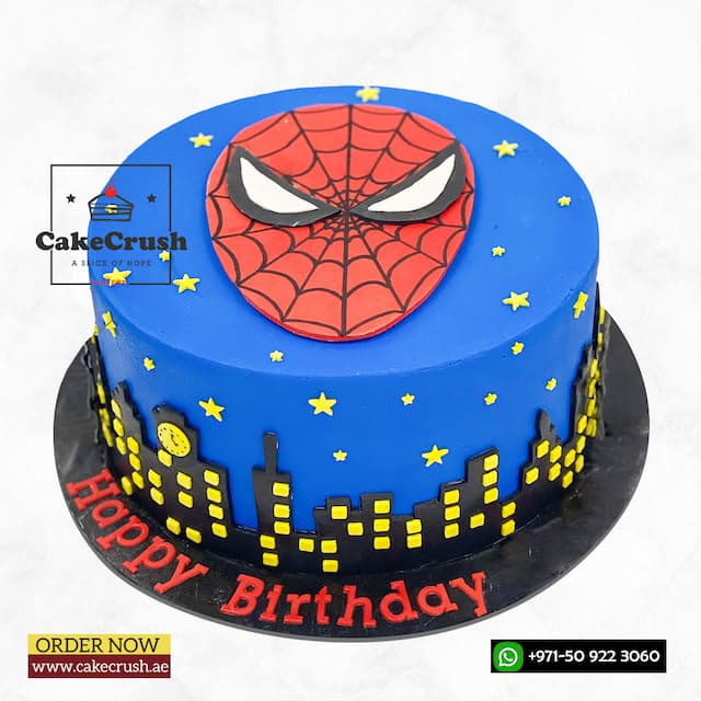 Spider Man Theme Cake-1