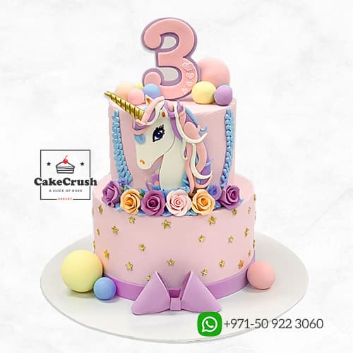 2 Tier Unicorn Theme Cake in dubai