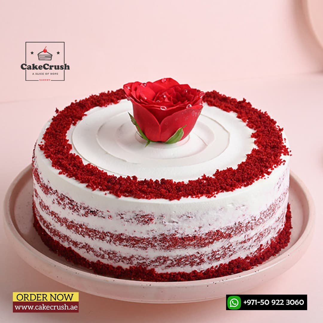 Floral Red Velvet Cake in dubai