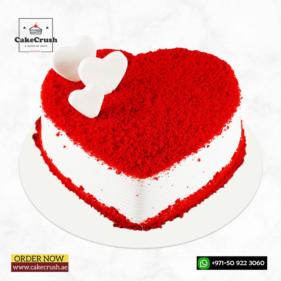 Red Heart Shape Cake in dubai