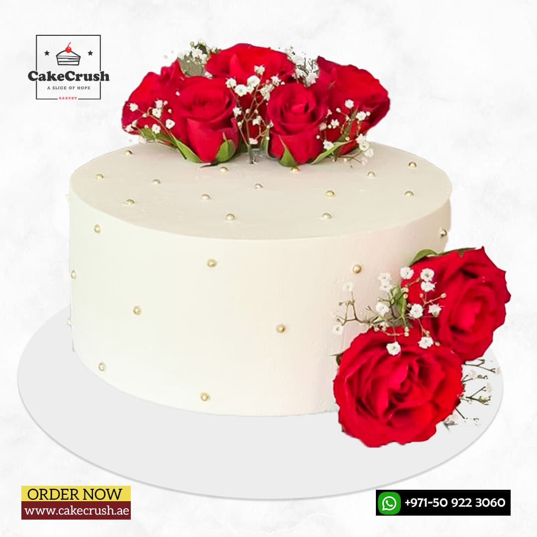Red Rose flower Cake in dubai