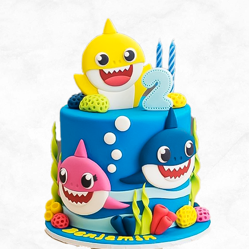 Baby Shark Theme Cake Blue