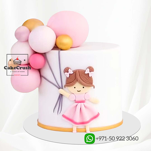CUTE GIRL BALOON CAKE in dubai