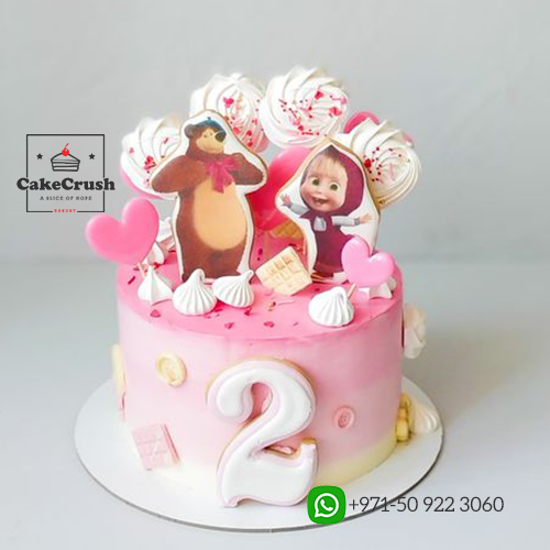 Masha and Bear Pink Cake in dubai