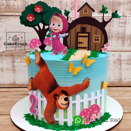 Masha And Bear Theme Cake