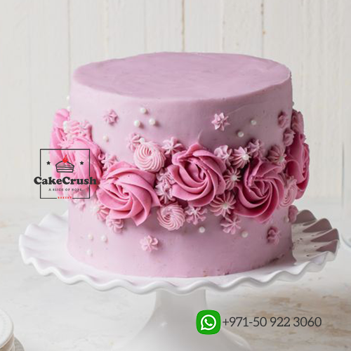 Pink Floral Theme Cake in dubai