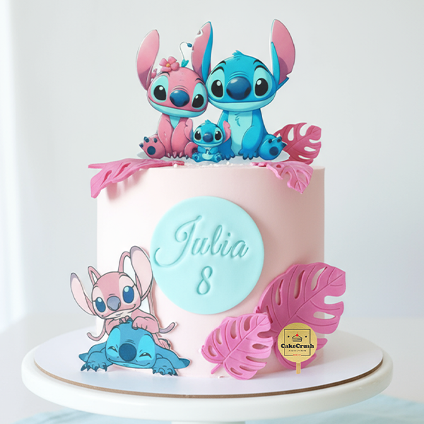 Angel Lilo and Stitch Pink Cake in dubai