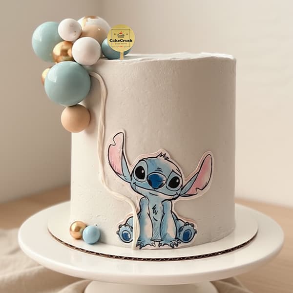 Angel Lilo & Stitch Off White Cream Cake