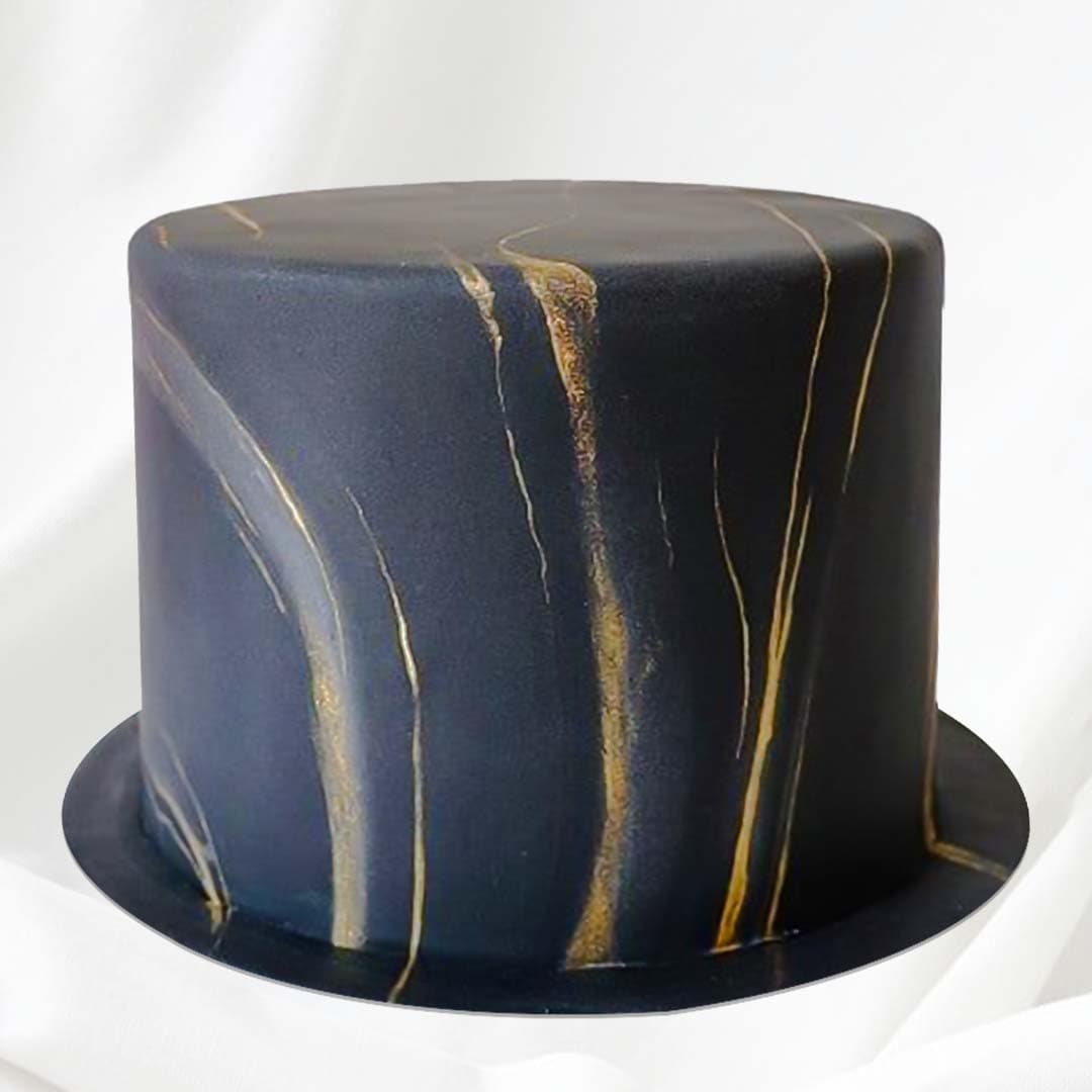 BLACK AND YELLOW MARBLE CAKE in dubai