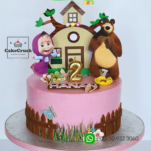 Masha And Bear Printed Cake in dubai